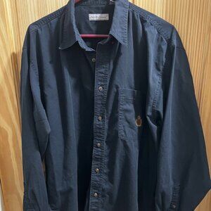 Bugle Boy Company long-sleeved, button-up shirt vintage casual w/ emblem Men's L